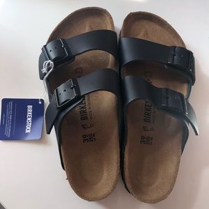 BIRKENSTOCK black natural leather arizona